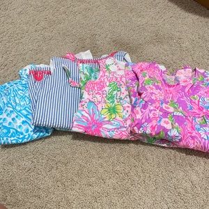 4 dress all size 3 T Lilly Pulitzer and 1 vineyard vines